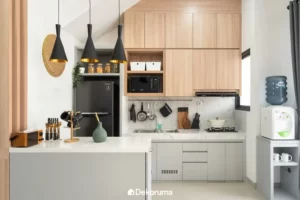 Dapur Gaya Japandi Warna Cat Dapur Putih untuk Nuansa Japandi Natural