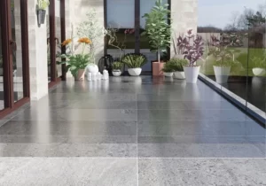 Granit Teras Depan Rumah dengan Warna Gradasi Unik