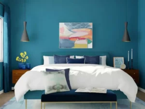 Inspirasi Kamar Monokrom Warna Biru yang Super Nyaman