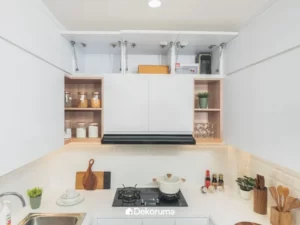 Kitchen Set Modern dengan Bukaan Atas Hemat Tempat