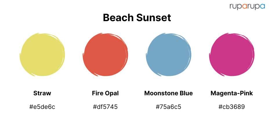 Kombinasi Warna Magenta Beach Sunset