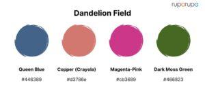 Kombinasi Warna Magenta Dandelion Field