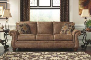 dekorasi sofa cokelat vintage