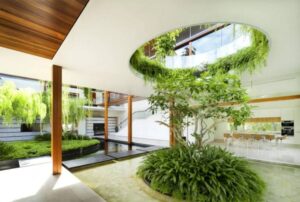 Desain Rumah dengan Taman Indoor