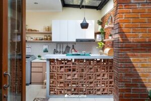 Kitchen Set Industrial dengan material alami