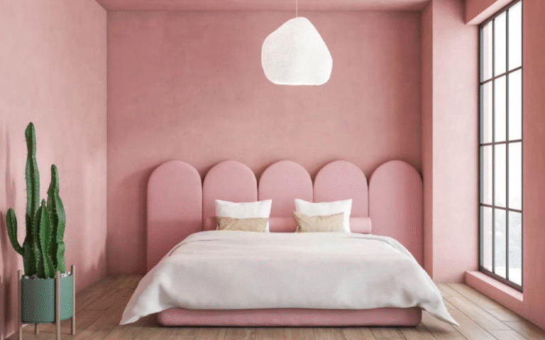 desain kamar warna pink