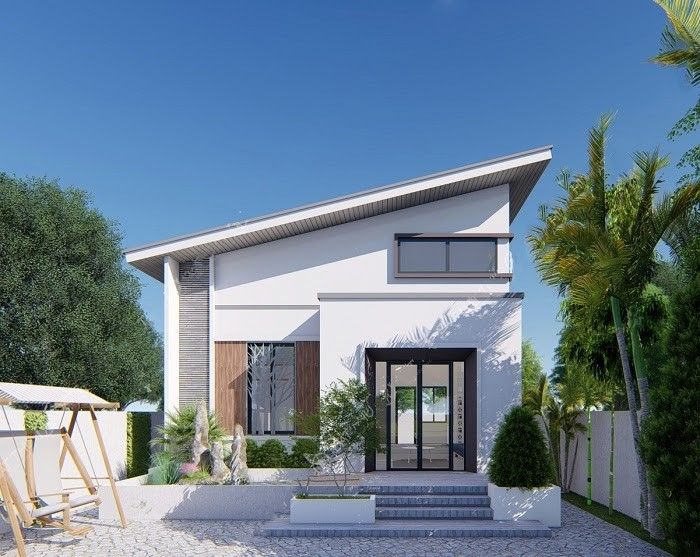 Rumah Atap Miring Satu Sisi untuk Hunian Masa Kini